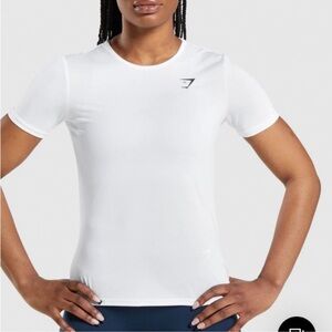 Gymshark Women's Supersoft Mockneck T-Shirt Cap Sleeve White Size Medium